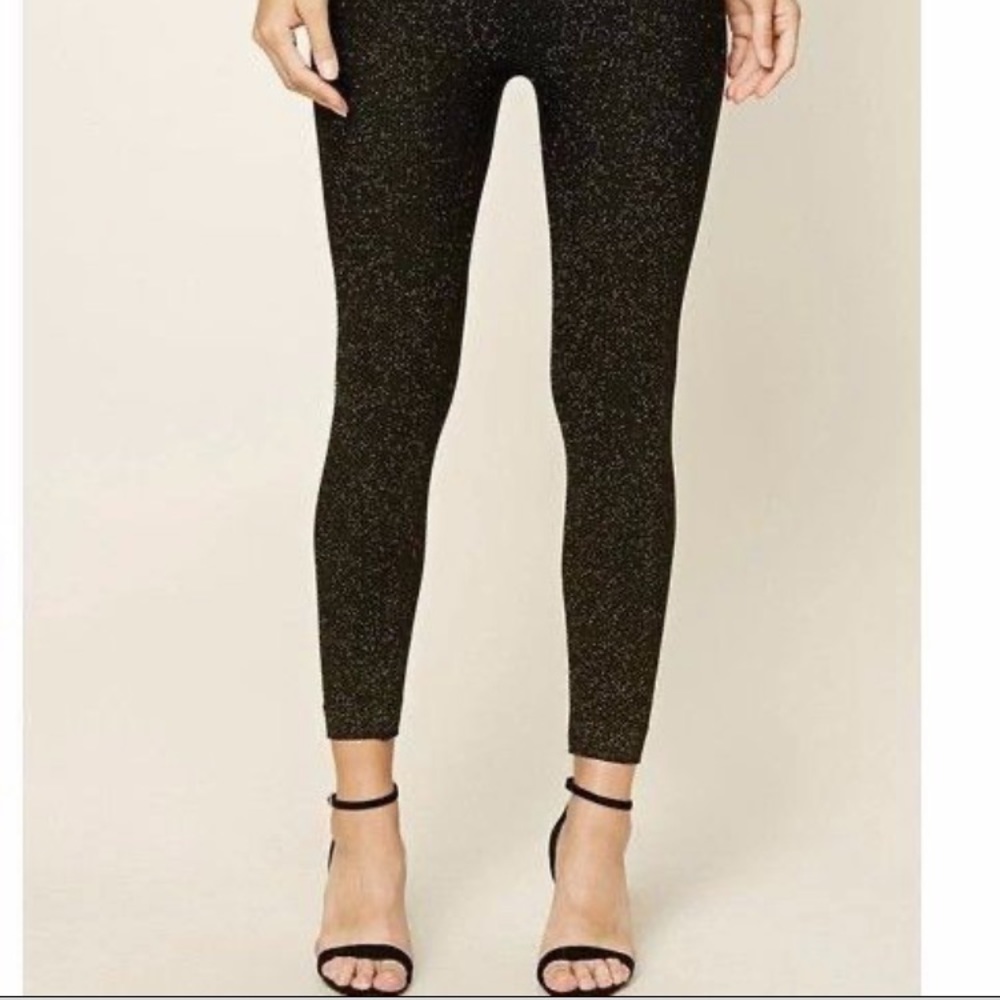Forever 21 Contemporary Black and Gold Leggings